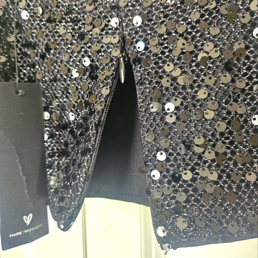 Lulus Sparkling Image Black Sequin Party Two-Piece Jumpsuit, Size S - Picture 11 of 16
